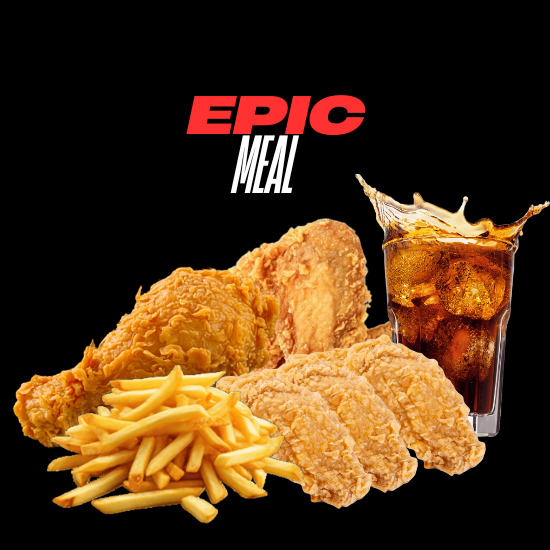 Epic Meal ( 2 Pcs Chicken, 3 Wings, Fries, Drink)