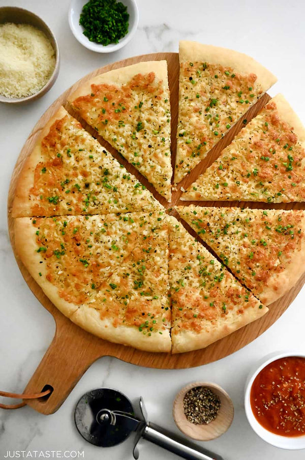 Garlic Bread with Cheese Pizza