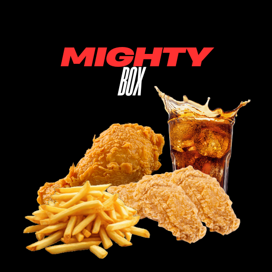 Mighty Box ( 2 Wings, 1 Pcs Chicken, Fries, Drink)